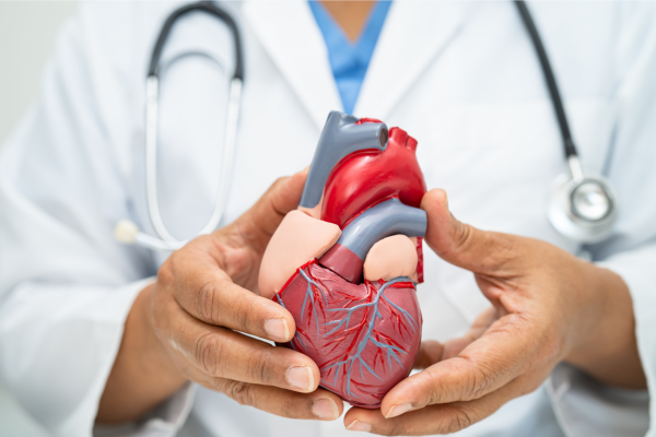 Cardiovascular medication products in various forms displayed on blue background
